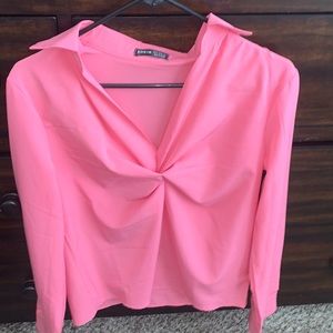Pink long sleeve blouse size 4